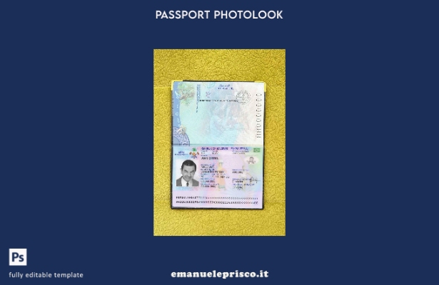 modello di aspetto fotografico per passaporto delle Maldive in stile verificato