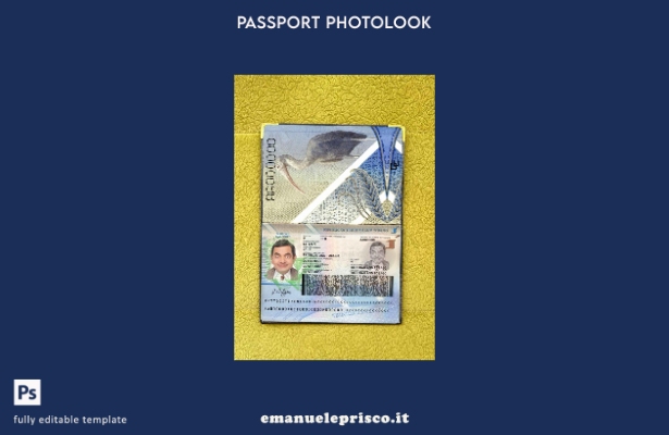 modello di aspetto fotografico per passaporto di Trinidad e Tobago in stile veri