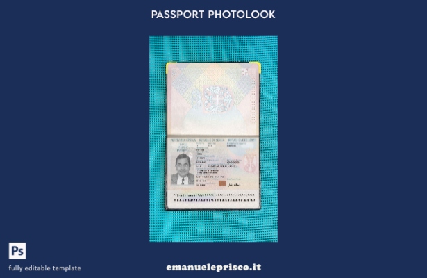 modello di aspetto fotografico presente del passaporto serbo in stile verificato