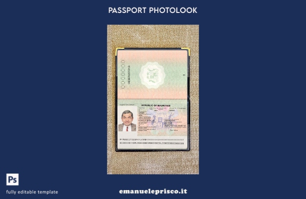 modello di photolook presente del passaporto delle Mauritius in stile verificato