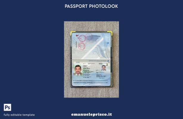 modello di photolook presente del passaporto di Trinidad e Tobago in stile verif