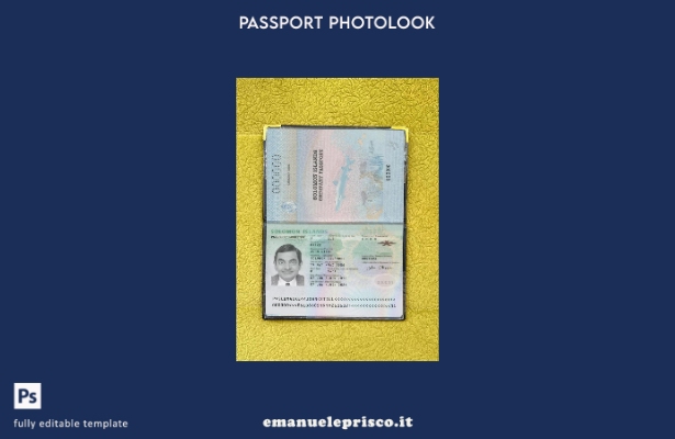 modello photolook per passaporto delle Isole Salomone in stile verificato