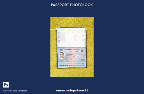 modello photolook presente del passaporto degli Emirati Arabi Uniti in stile ver