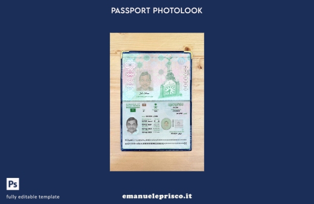 modello photolook presente del passaporto dell'Arabia Saudita in stile verificat