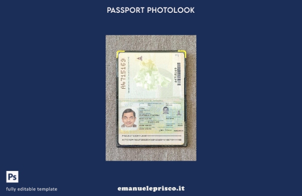 modello photolook presente del passaporto dell'Ecuador in stile verificato 1