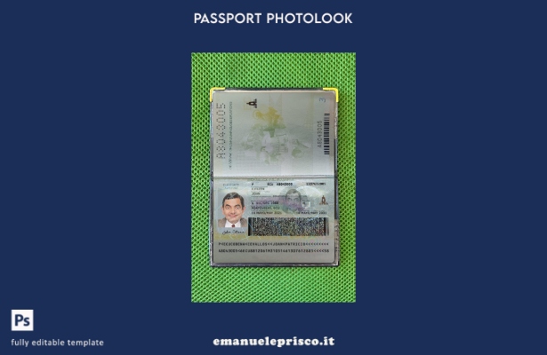 modello photolook presente del passaporto dell'Ecuador in stile verificato