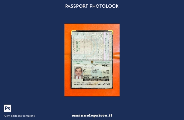 modello photolook presente del passaporto iracheno in stile verificato