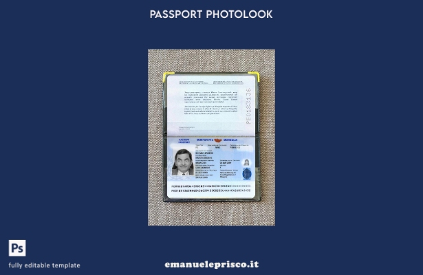 modello photolook presente del passaporto mongolo in stile verificato