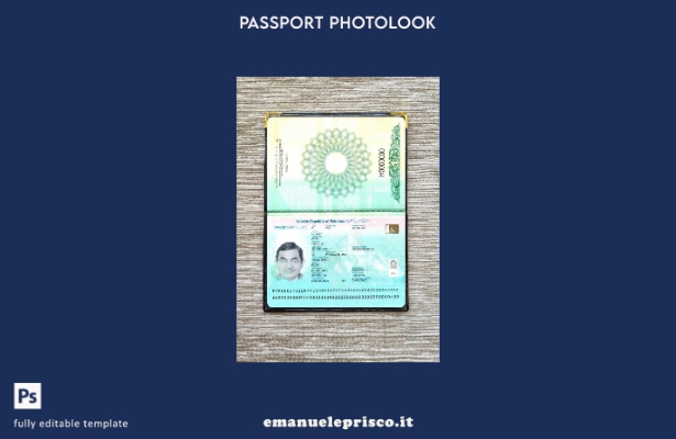 modello photolook presente del passaporto pakistano in stile verificato 1