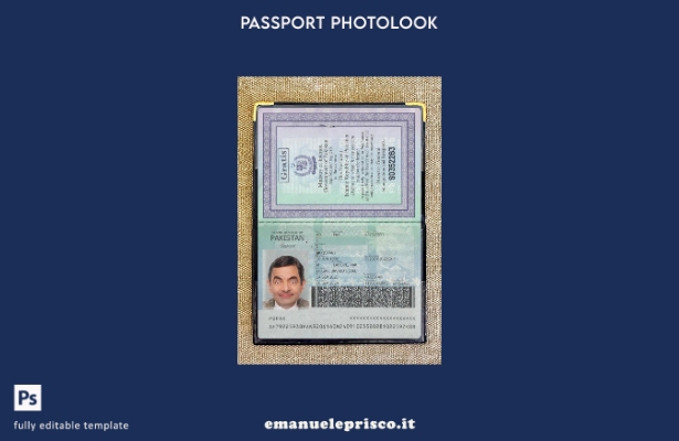 modello photolook presente del passaporto pakistano in stile verificato