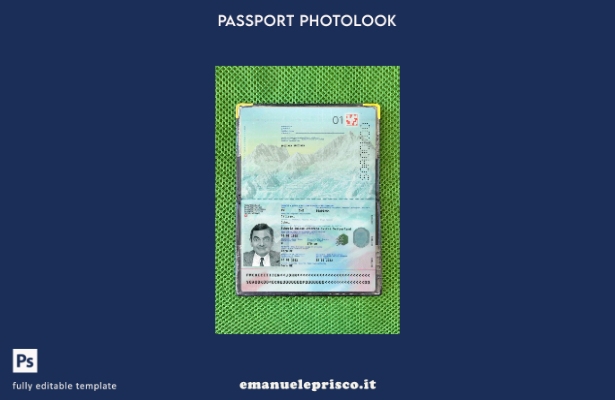 modello photolook presente del passaporto svizzero in stile verificato