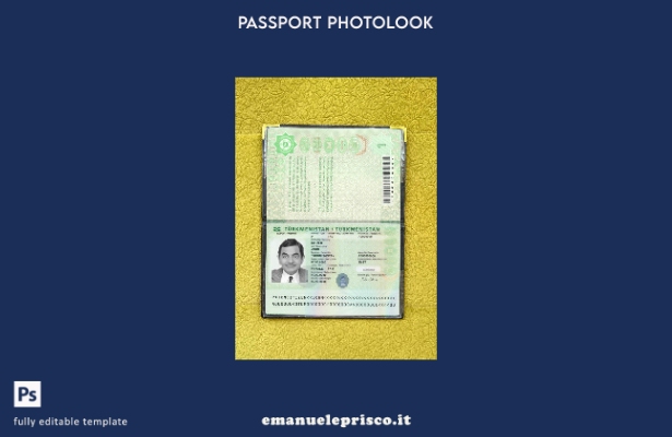 modello photolook presente del passaporto turkmeno in stile verificato