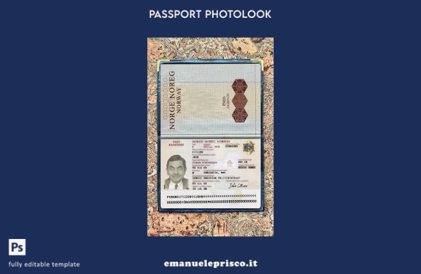 modello photolook versione passaporto norvegese in stile verificato