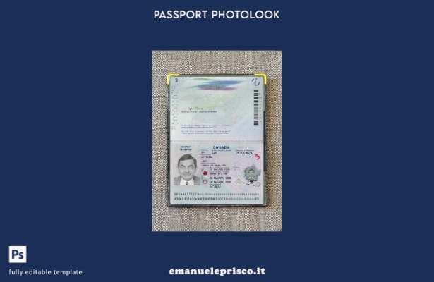 modello photolook versione presente del passaporto canadese in stile verificato