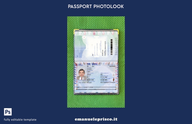 modello presente di passaporto nepalese in stile verificato