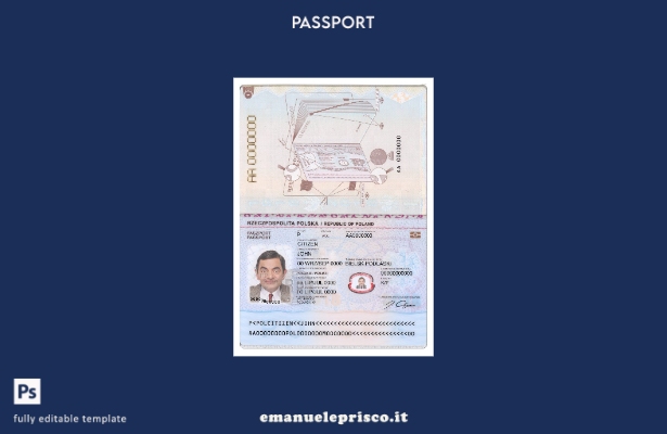 Passaporto polacco in stile verificato modello attuale