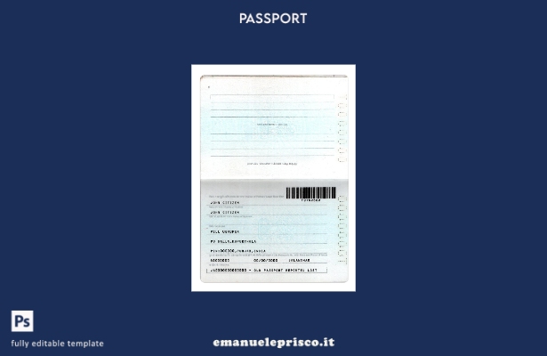 modello di pagine della nuova versione del passaporto indiano in stile verific 1