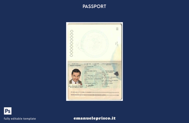 modello di passaporto algerino in stile verificato