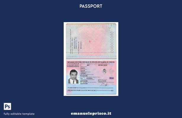 modello di passaporto croato in stile verificato