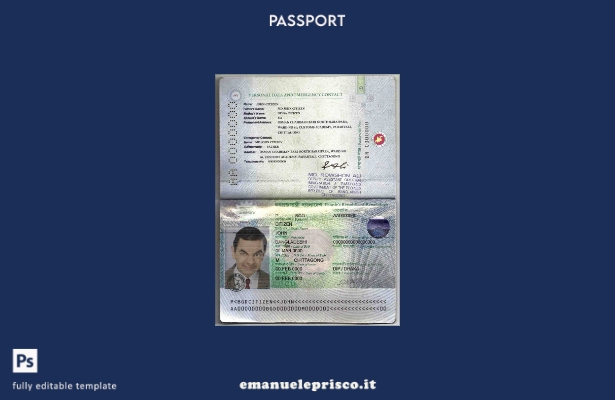 modello di passaporto del Bangladesh in stile verificato ().