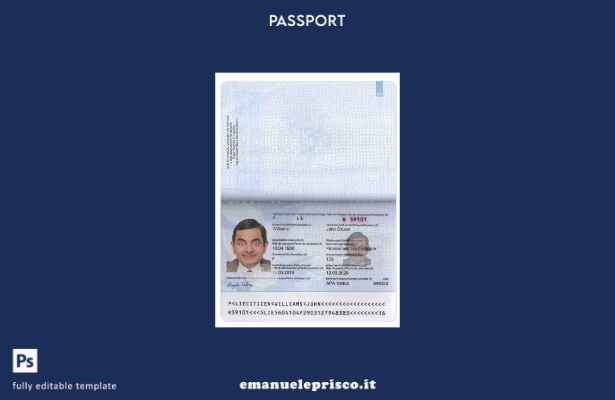 modello di passaporto del Liechtenstein in stile verificato