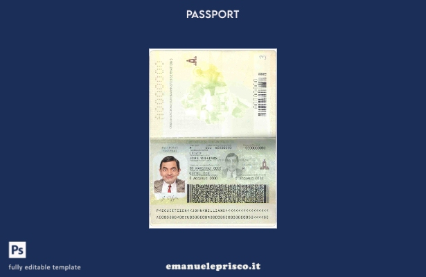 modello di passaporto dell'Ecuador in stile verificato