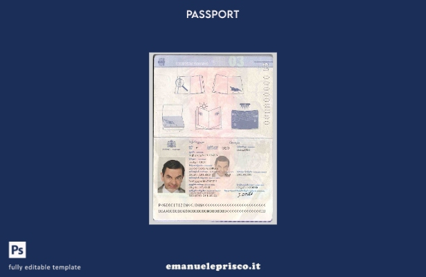 modello di passaporto della Georgia in stile verificato