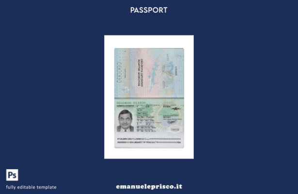 modello di passaporto delle Isole Salomone in stile verificato
