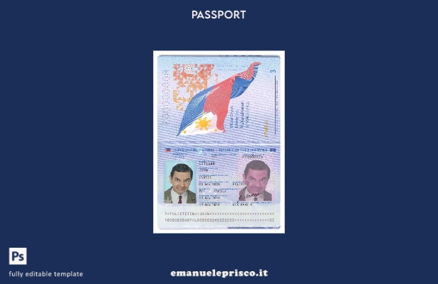 modello di passaporto filippino in stile verificato