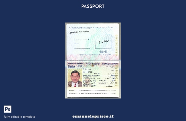 modello di passaporto libanese in stile verificato