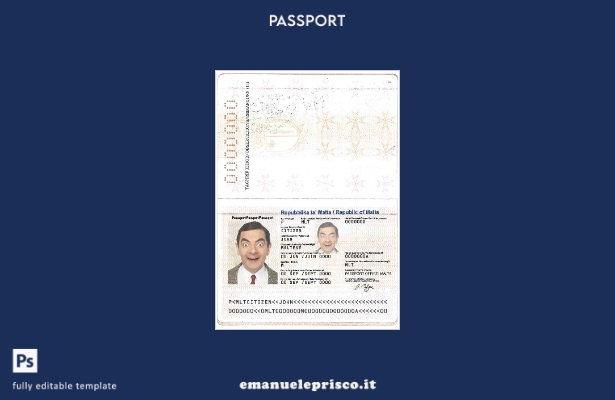 modello di passaporto maltese in stile verificato