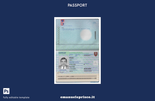 modello di passaporto slovacco in stile verificato 1