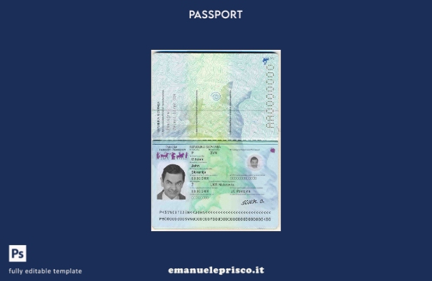 modello di passaporto sloveno in stile verificato
