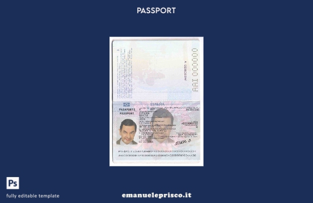 modello di passaporto spagnolo (fino a) stile verificato