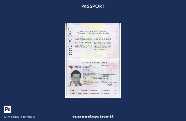 modello di passaporto ucraino in stile verificato