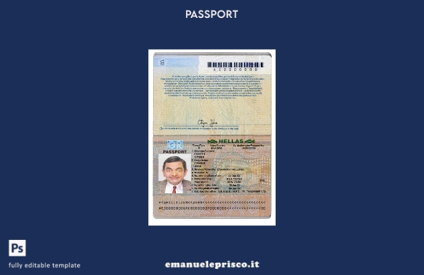 modello di versione del passaporto greco in stile verificato