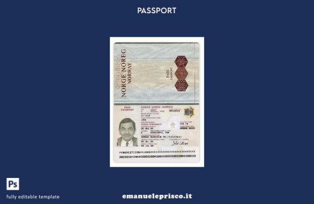 modello di versione del passaporto norvegese in stile verificato