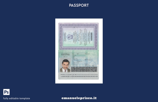 modello presente del nuovo passaporto pakistano in stile verificato