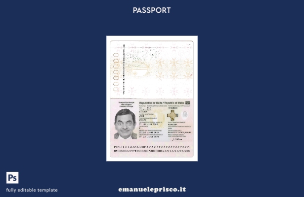 modello presente del passaporto maltese in stile verificato