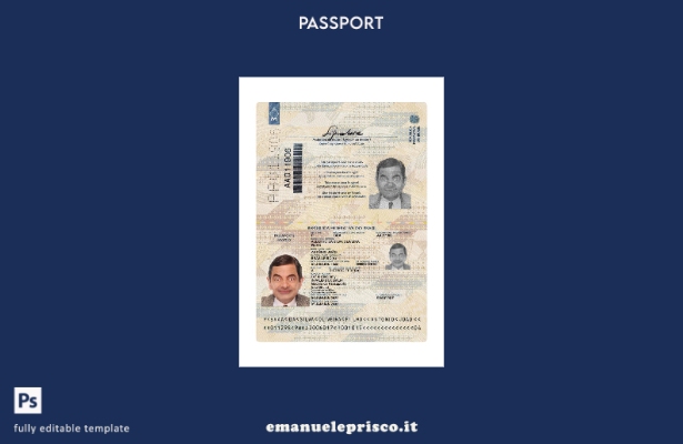 modello presente di passaporto brasiliano in stile verificato