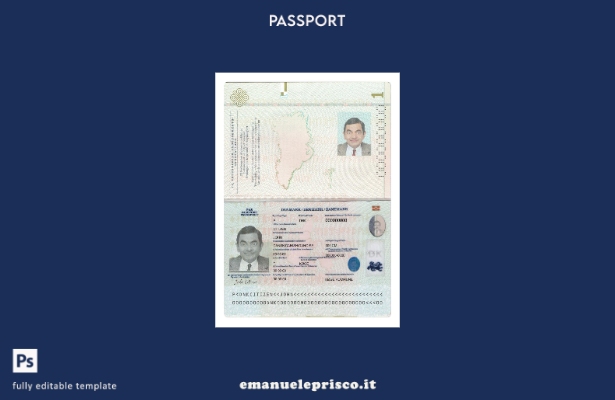 modello presente di passaporto danese in stile verificato