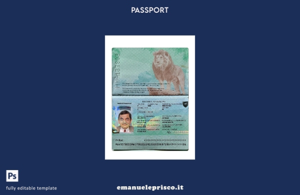 modello presente di passaporto del Malawi in stile verificato