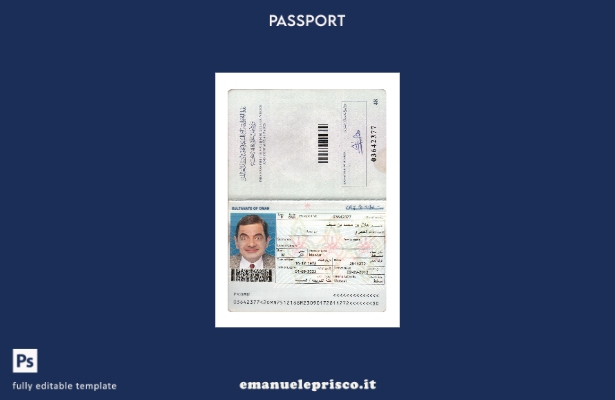 modello presente di passaporto dell'Oman in stile verificato