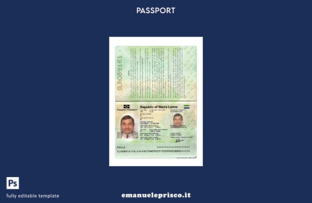 modello presente di passaporto della Sierra Leone in stile verificato