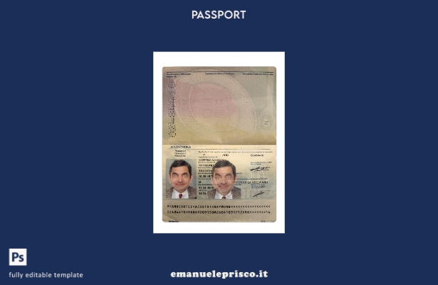 modello presente di passaporto di Andorra in stile verificato