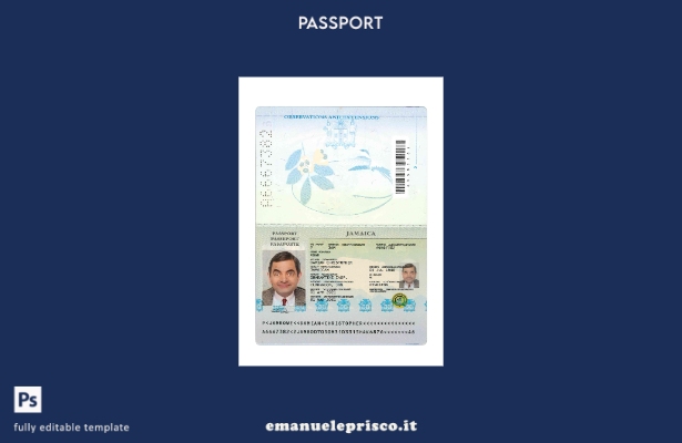 modello presente di passaporto giamaicano in stile verificato