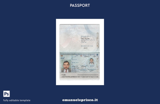 modello presente di passaporto libanese in stile verificato 1