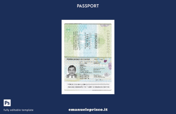 modello presente di passaporto nigeriano in stile verificato