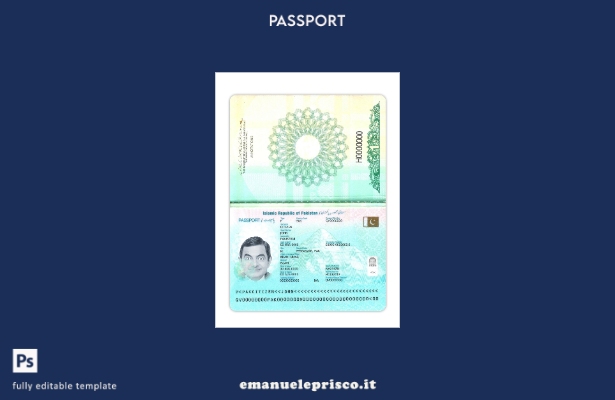 modello presente di passaporto pakistano in stile verificato 1