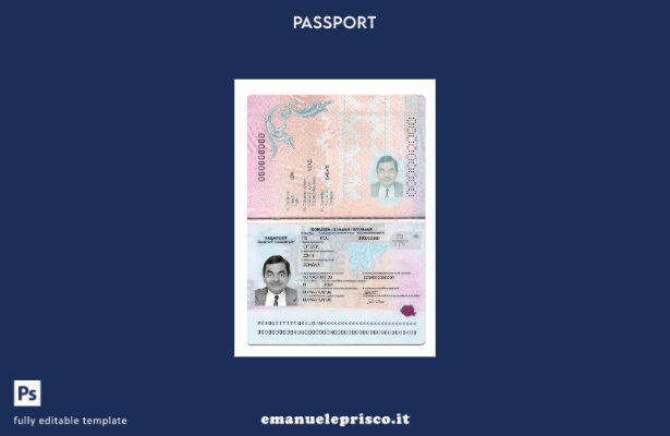 modello presente di passaporto rumeno in stile verificato
